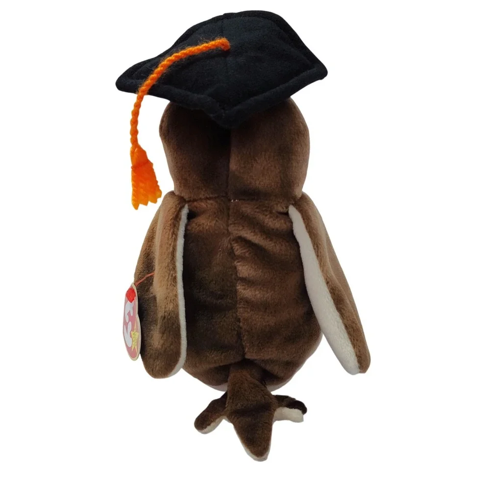 Ty Beanie Baby Wise the Owl Graduation Class of 1998 Brown Plush with Cap Tassel